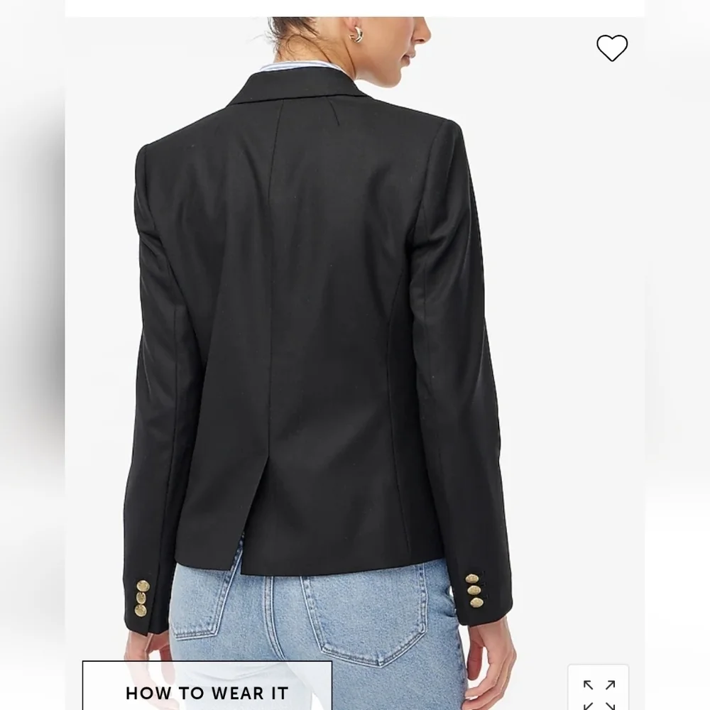 J.Crew Black Wool Paperboy Blazer Modern Prep Academia Style - Picture 2 of 11